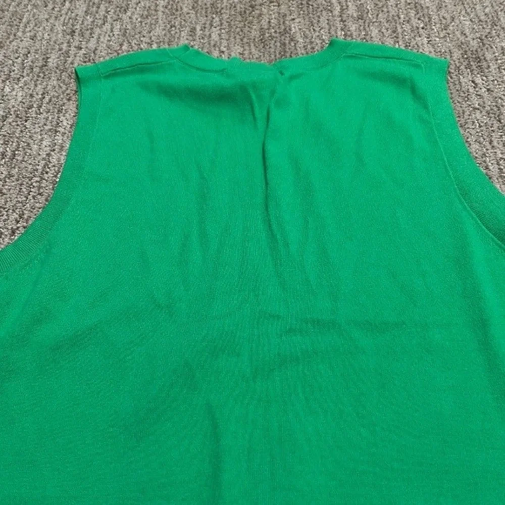 J. Crew Bright Green Sleeveless Crewneck Sweater